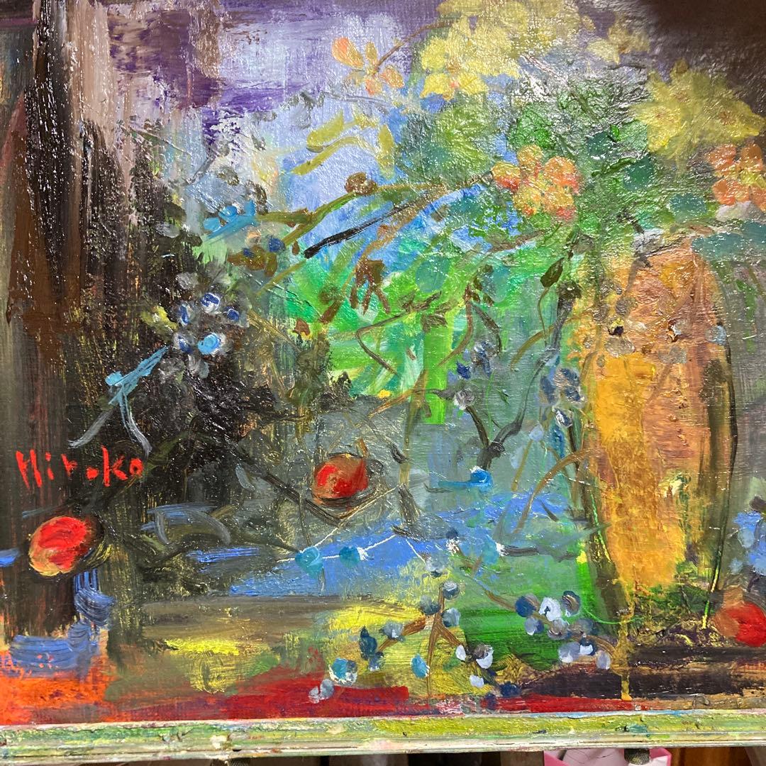 花瓶の花 油彩画　　　　Hiroko