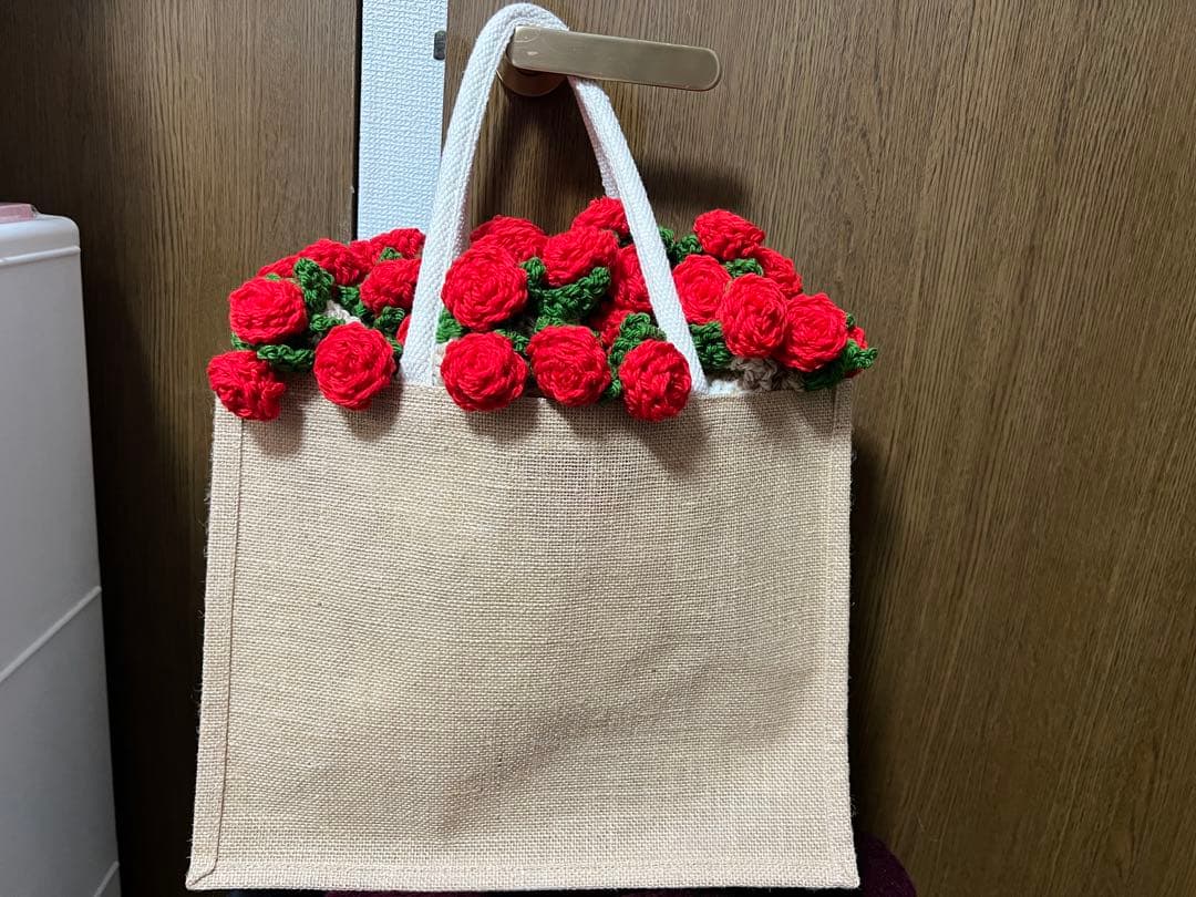 花束ブランケット　ブーケブランケット　ハンドメイド　バラ　直径約88cm