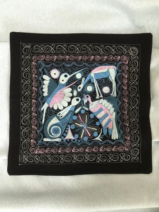 現地購入　ペルー　コルカバレー刺繍　クッションカバー　2枚組
