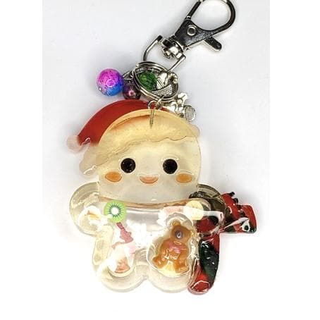 ハンドメイド　ジンジャーマンシェイカーキーホルダー　クリスマスシャカシャカ
