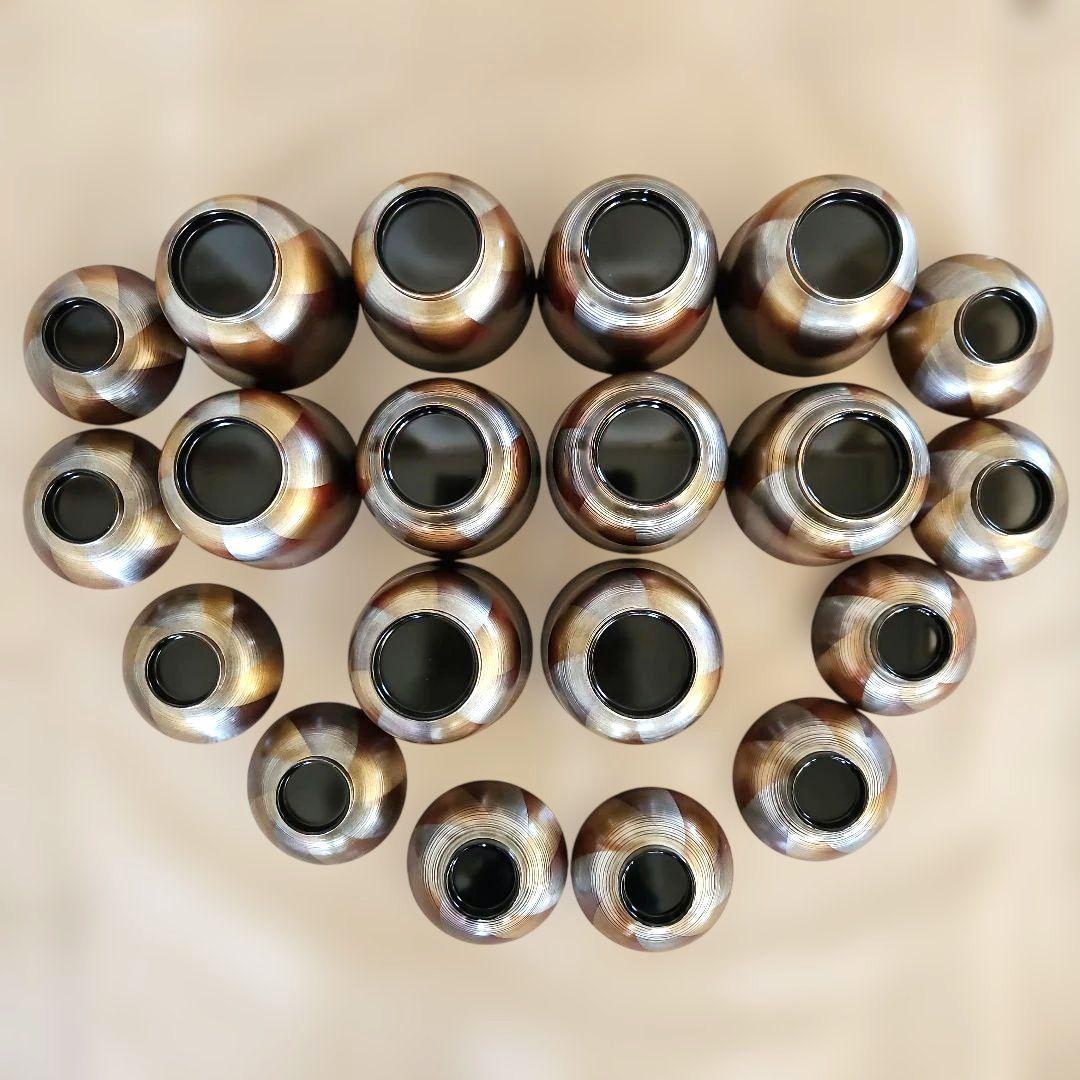 レトロ　姫小椀　朱金銀刷毛目　風車　10客　和モダン　和風　お椀　食事会