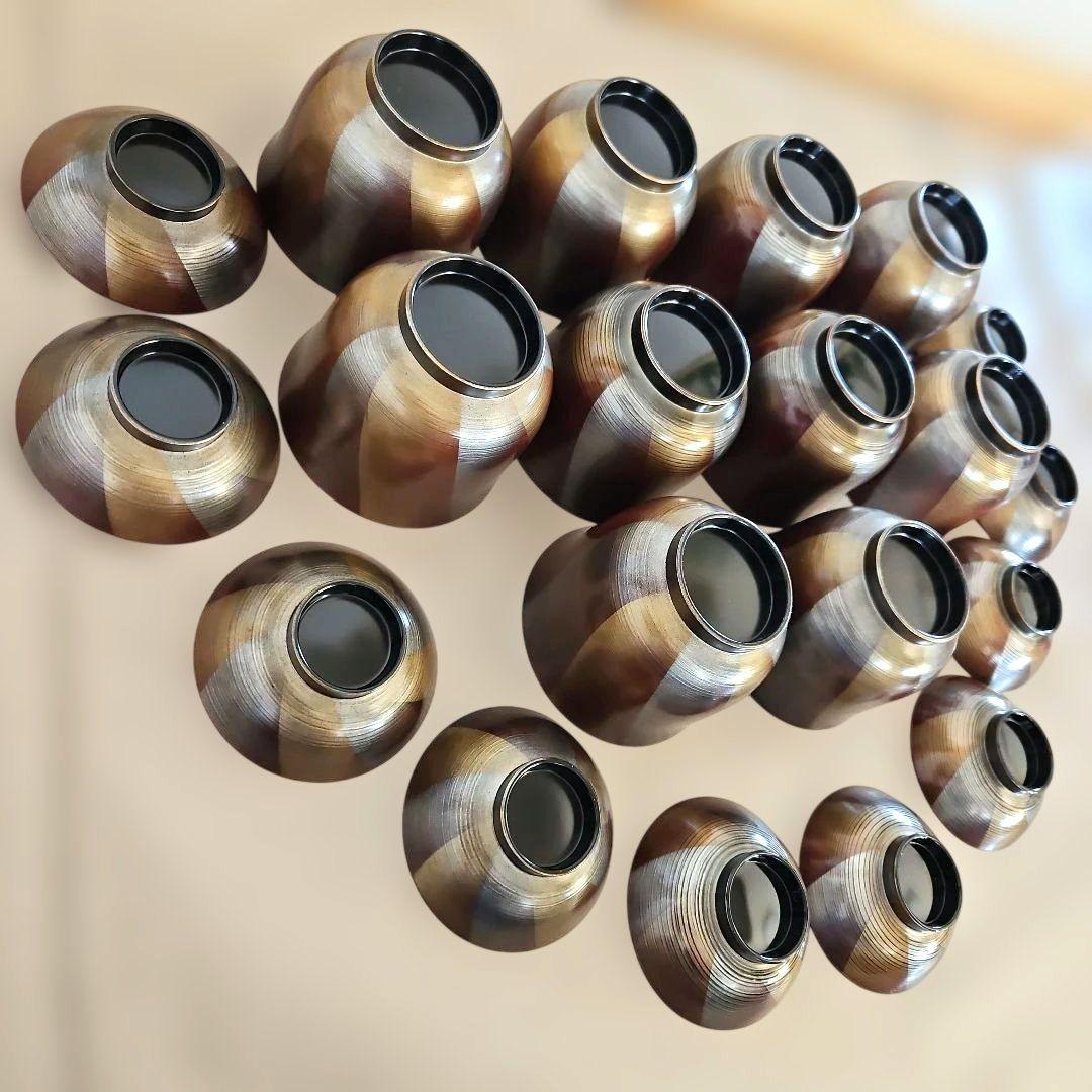 レトロ　姫小椀　朱金銀刷毛目　風車　10客　和モダン　和風　お椀　食事会