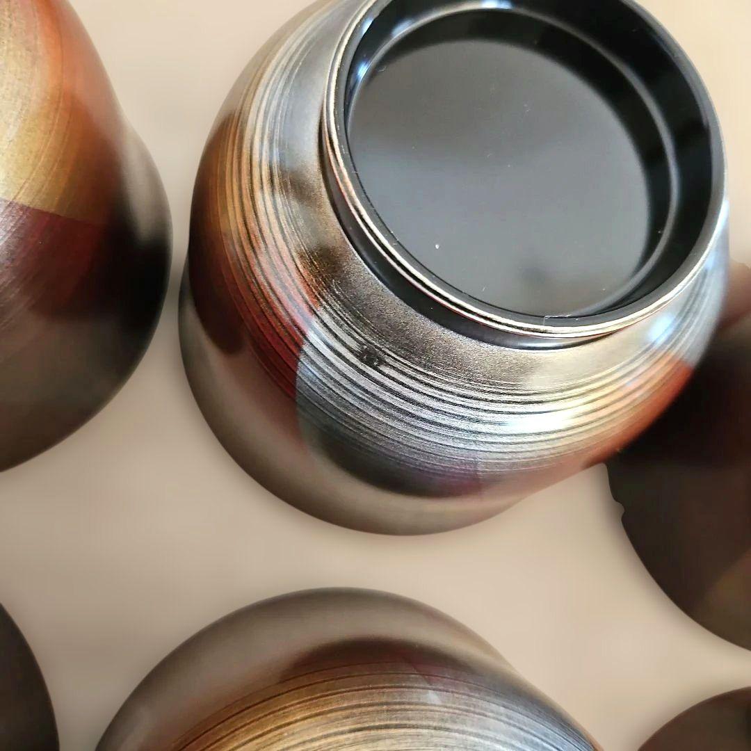 レトロ　姫小椀　朱金銀刷毛目　風車　10客　和モダン　和風　お椀　食事会