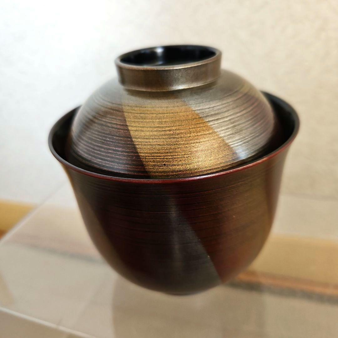 レトロ　姫小椀　朱金銀刷毛目　風車　10客　和モダン　和風　お椀　食事会