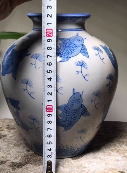中国花瓶景徳鎮 青花磁  工芸品 古美術品時代物 装飾品置物
