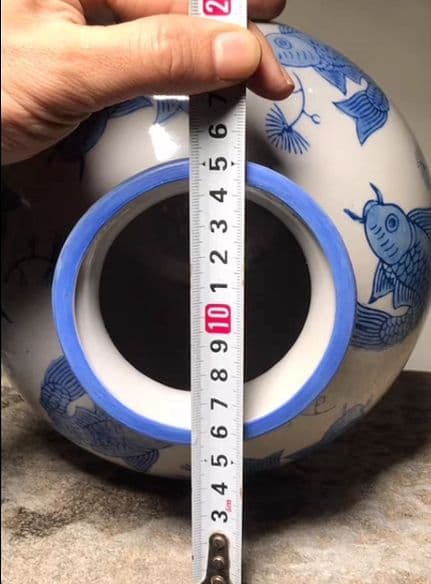 中国花瓶景徳鎮 青花磁  工芸品 古美術品時代物 装飾品置物