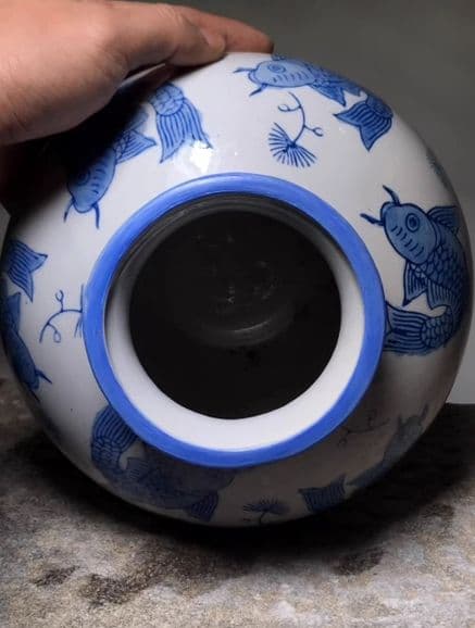 中国花瓶景徳鎮 青花磁  工芸品 古美術品時代物 装飾品置物