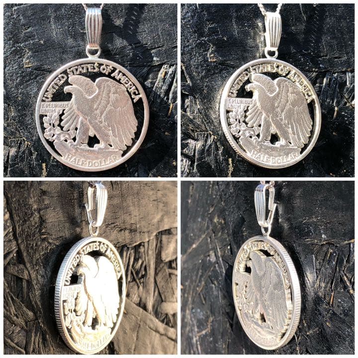 [銀貨アメリカウォーキングリバティ] カットペンダント アクセサリー