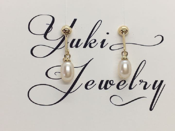 ハンドメイド K18 パールピアス