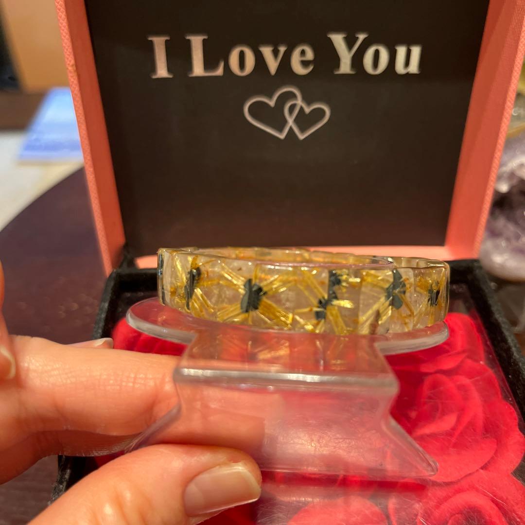 天然石ブレスレット　太陽放射ルチルクォーツ　タイチンルチルクォーツ