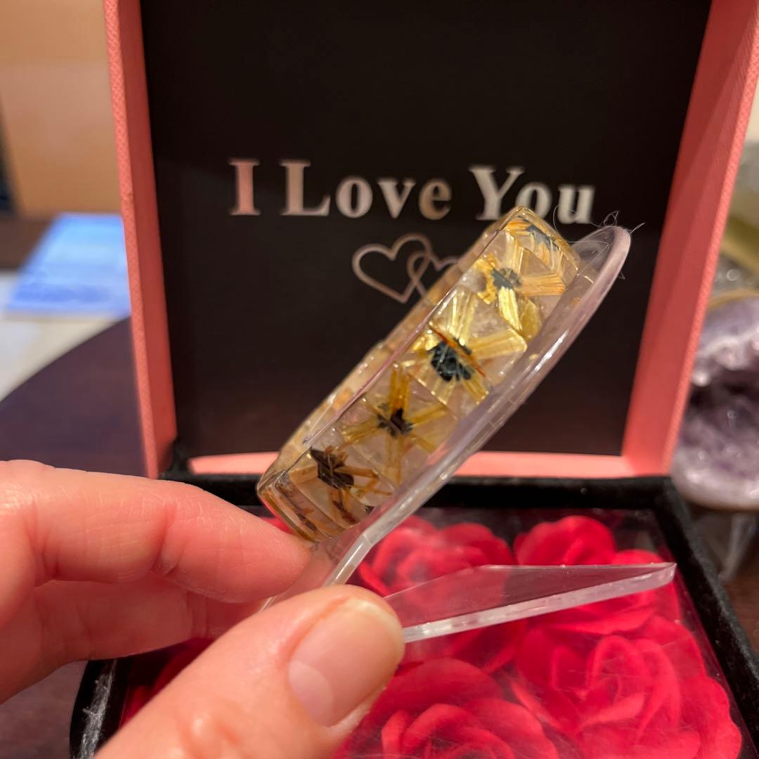 天然石ブレスレット　太陽放射ルチルクォーツ　タイチンルチルクォーツ