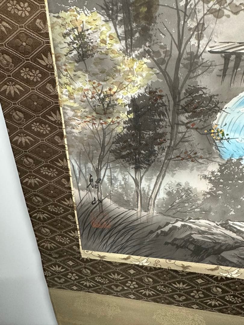 鶴と松の掛軸 木製収納箱付き　5本