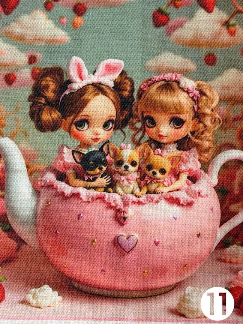 ♡ハンドメイドオーダーページ♡着物可愛い女の子＆二人の女の子とワンコパネル9枚