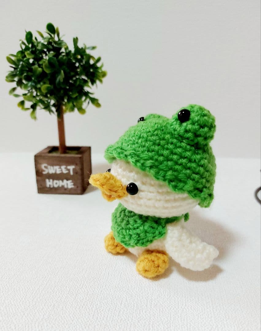 あみぐるみ　アヒル　カエルさん　【受注製作になります】