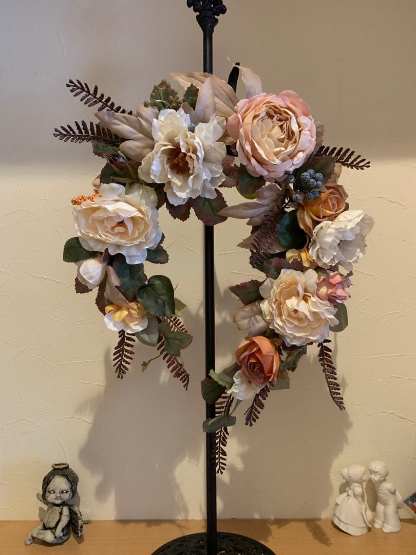 【オトナリース】アンティークオレンジカラーのシックなリース