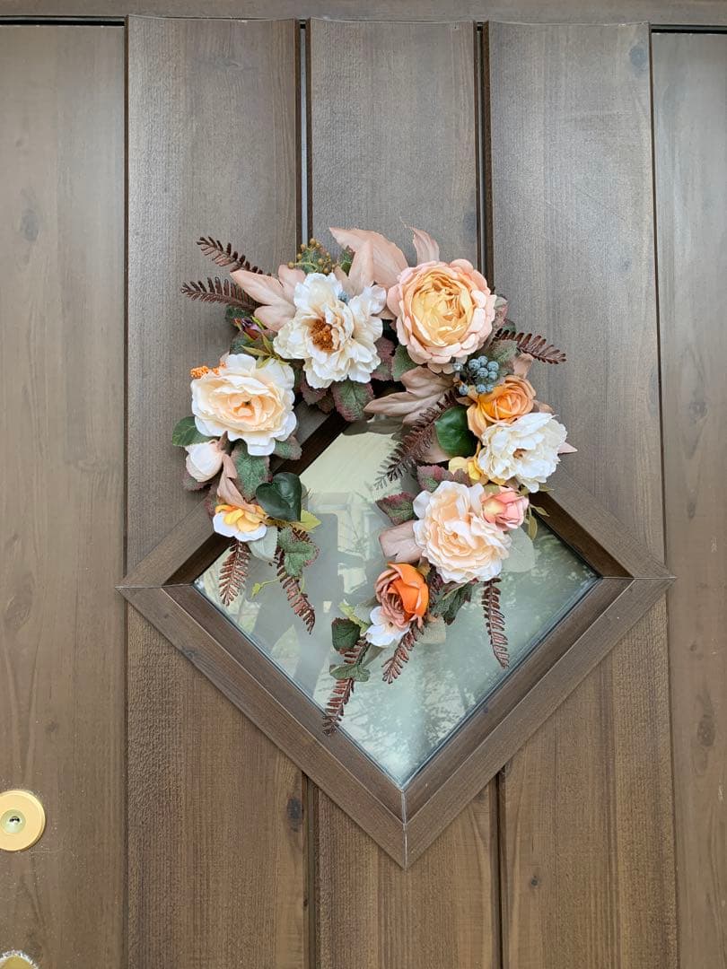 【オトナリース】アンティークオレンジカラーのシックなリース