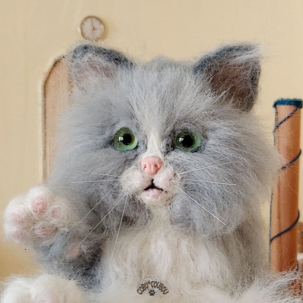 ゆったりくつろぎニャンコ☆羊毛フェルト