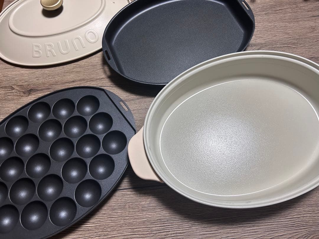 BRUNO オーバルホットプレート たこ焼きプレート　深鍋プレート