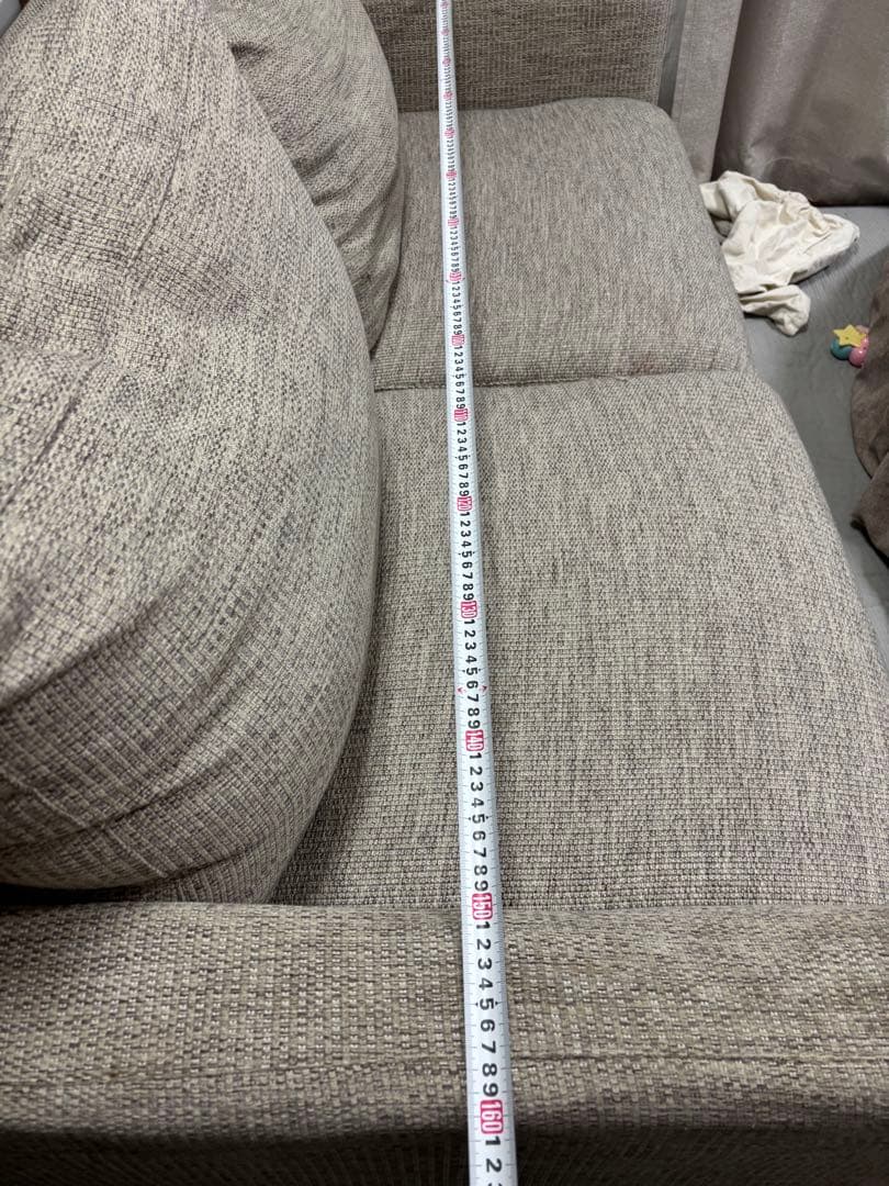 グレー ファブリック 二人掛けソファ　ソファ　北欧　アレッダ