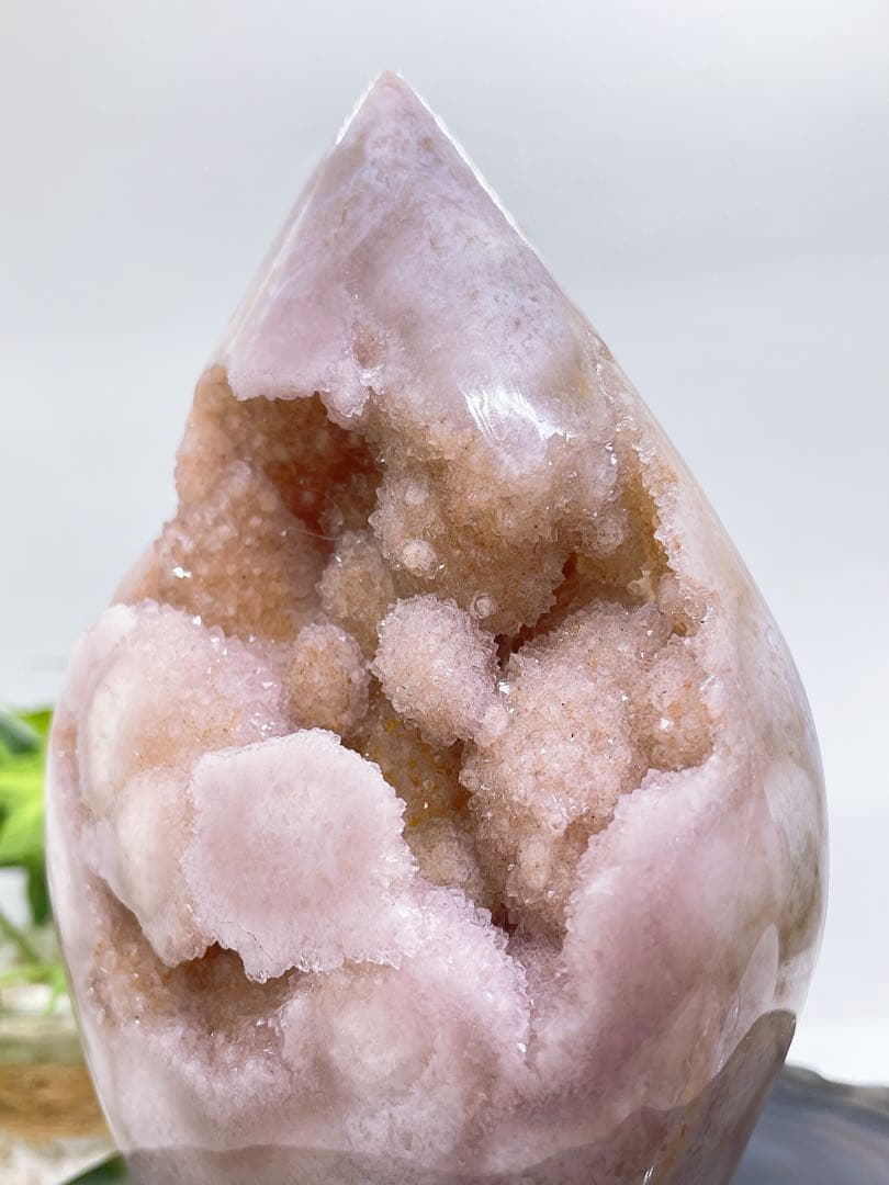 【天然石】ピンクアメジスト（桜瑪瑙共生） 筍タワー 400g！