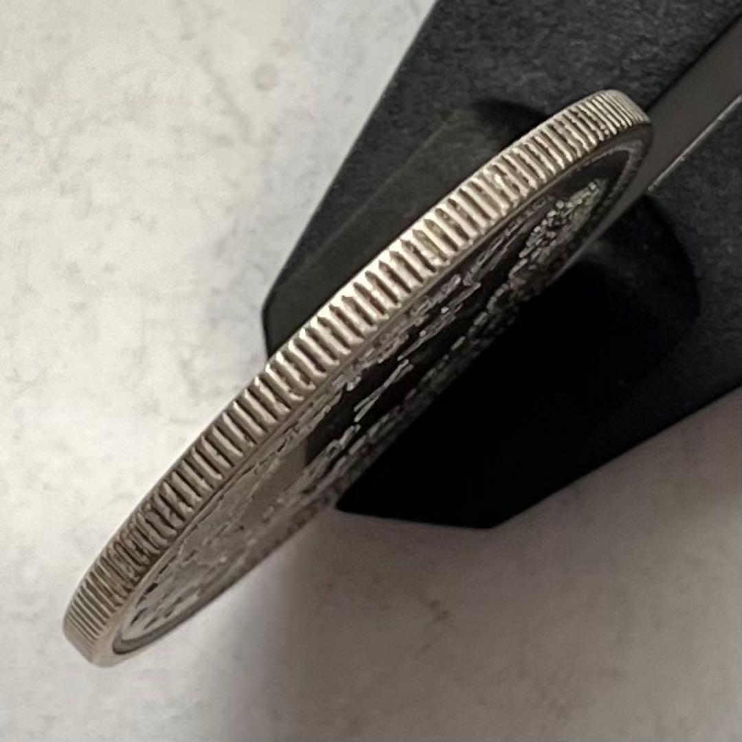 C607　明治34年 竜50銭銀貨(凹リボン)