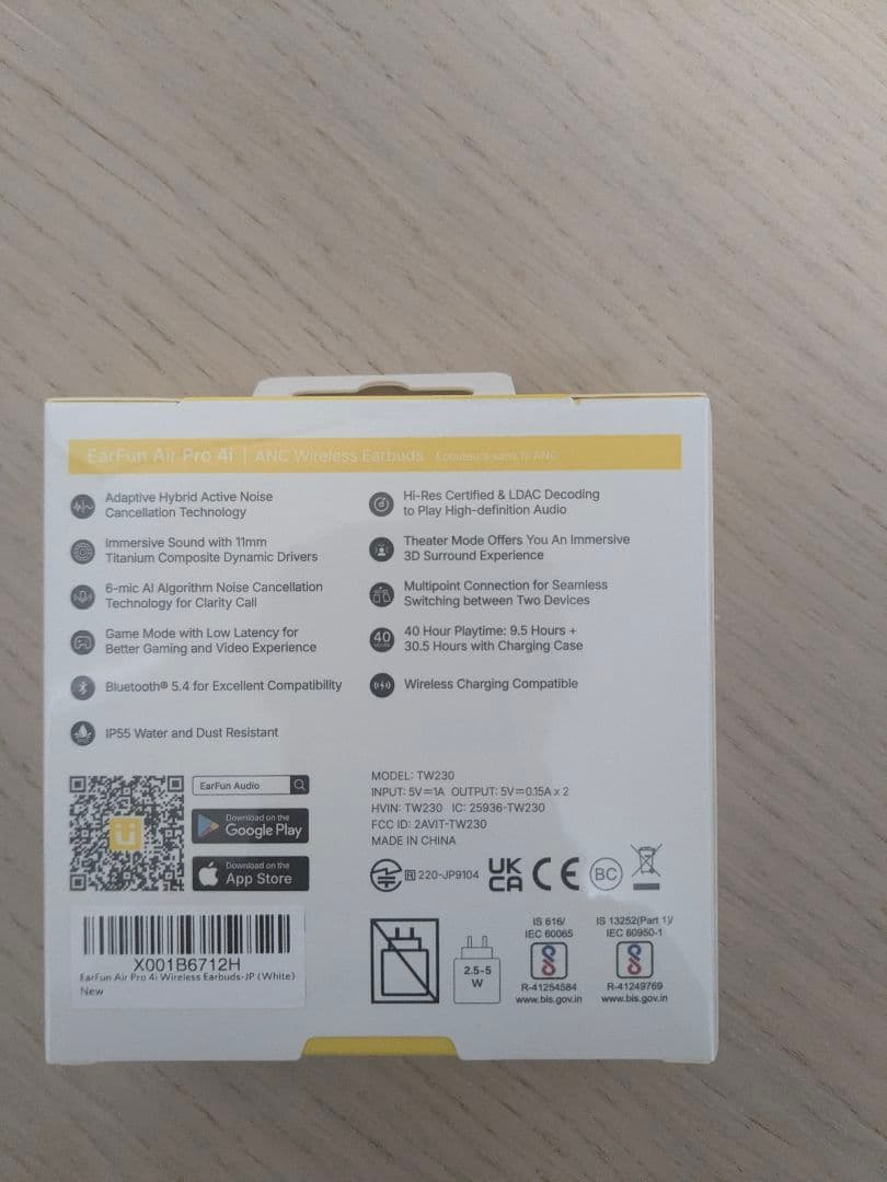 【新品未開封】EarFun Air Pro 4i ANC ワイヤレスイヤホン