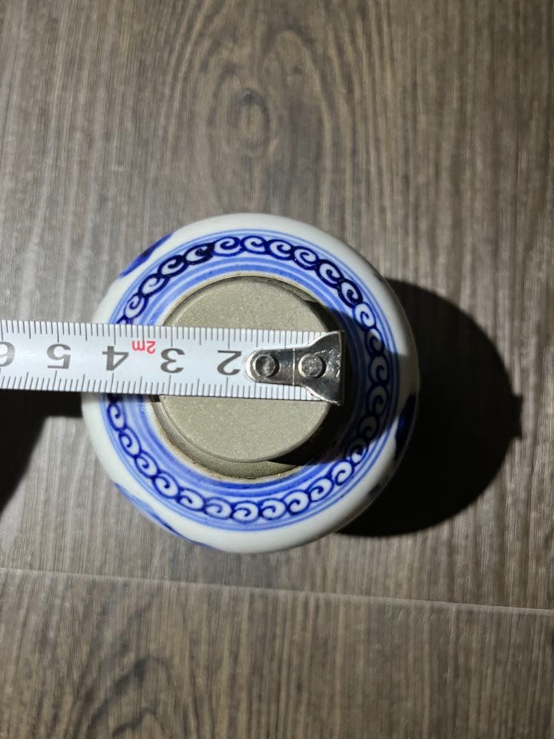 【骨董】呉祥瑞造 染付山水文 茶心壺 真鍮蓋 茶道具 煎茶道具 時代物