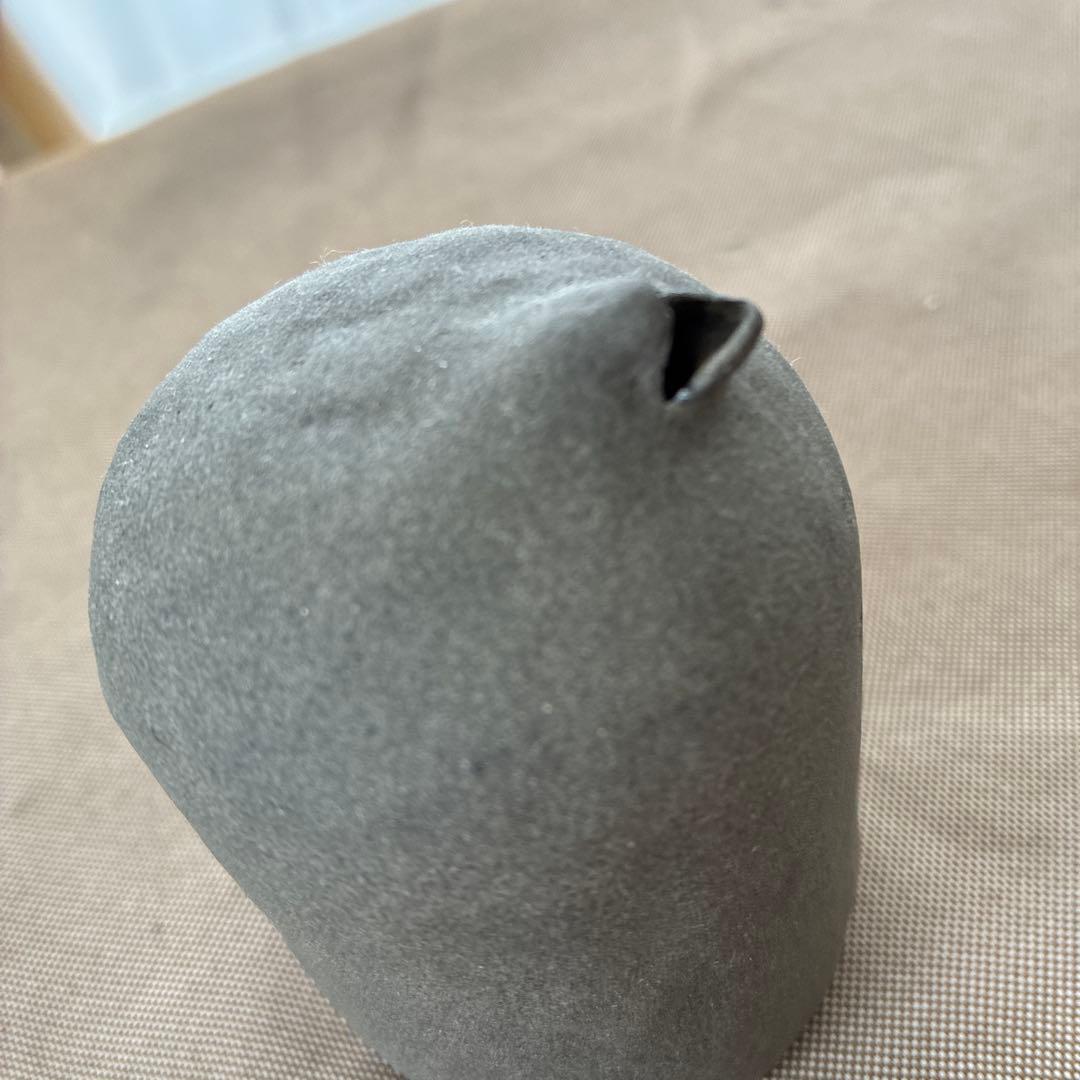 ダークグレー 陶器製花瓶　作家