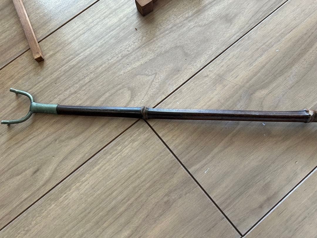 昭和レトロ 黒竹 矢筈 掛け軸　やはず