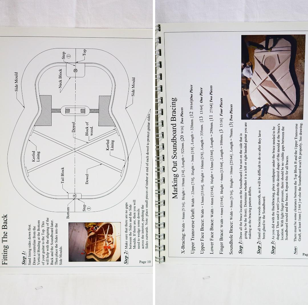 アコースティックギター製作技法のＤＶＤ10枚セット・本1冊（全52頁）