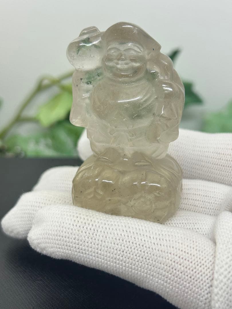 天然石スモーキークォーツ置物　大黒天様　No.2428