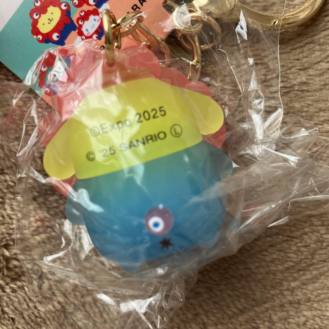 【4点】ミャクミャク サンリオ 立体マスコット クリア キーホルダー
