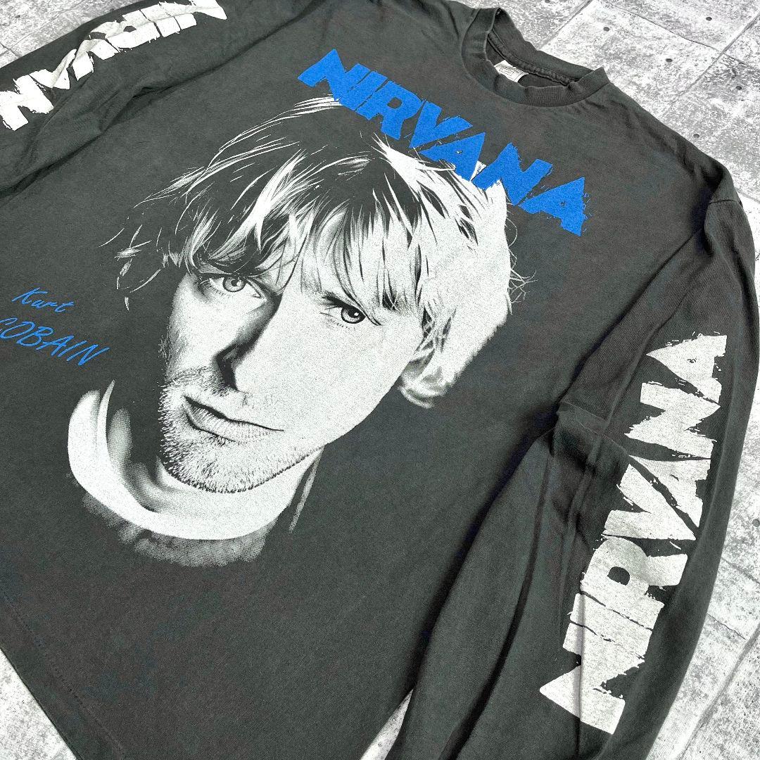 NIRVANA ニルバーナ カートコバーン 袖プリロンT XL フェード