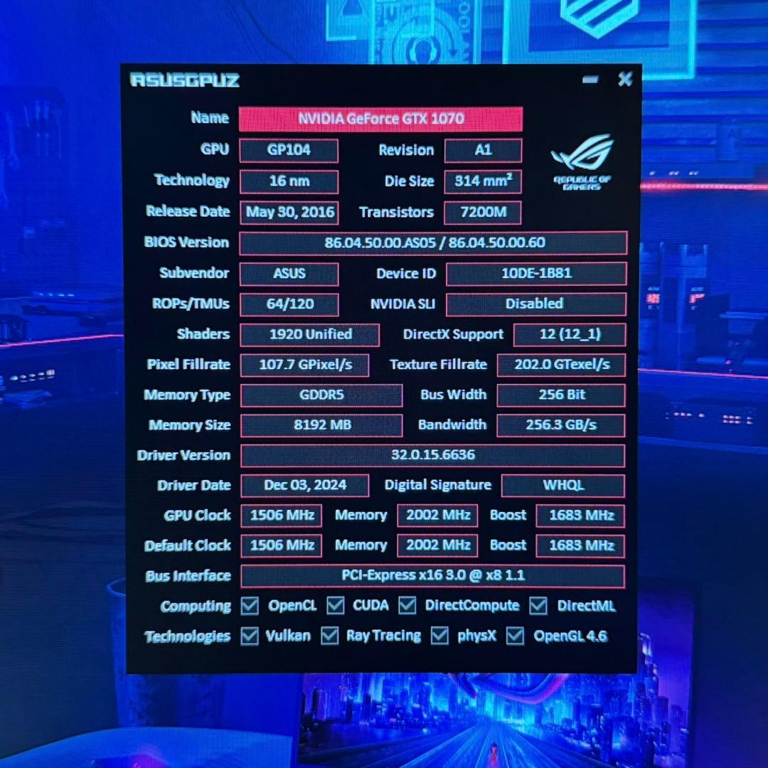 【GTX1070 ASUS】