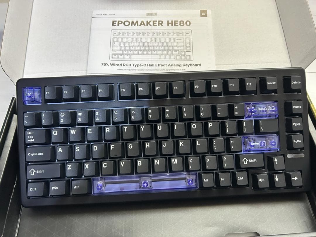 EPOMAKER HE80 75% RGBゲーミングキーボード　ラピトリ