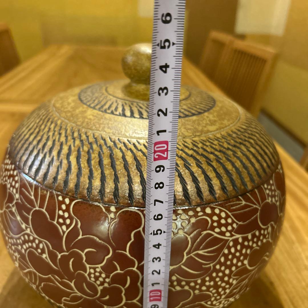 中国工芸品 茶壷 飛びかんな 彫刻絵付 希少