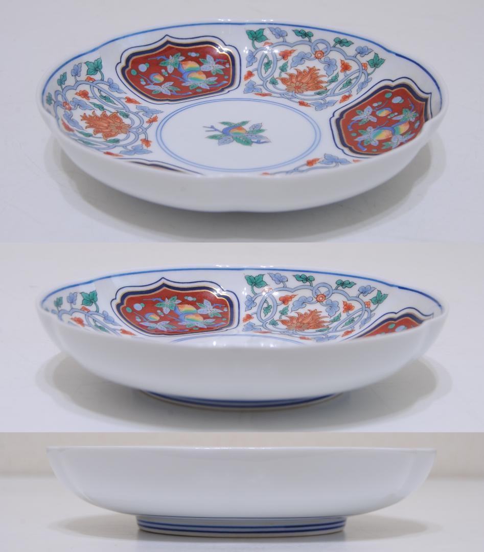 其泉 染錦 草加果実紋　なます皿　中皿　皿　有田焼