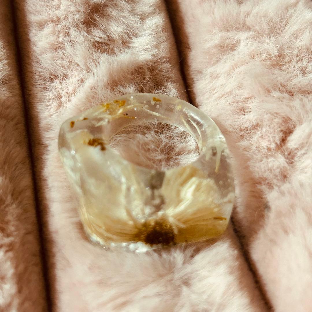 mellow レジンリング ドライフラワー 本物のお花 一点物 美品
