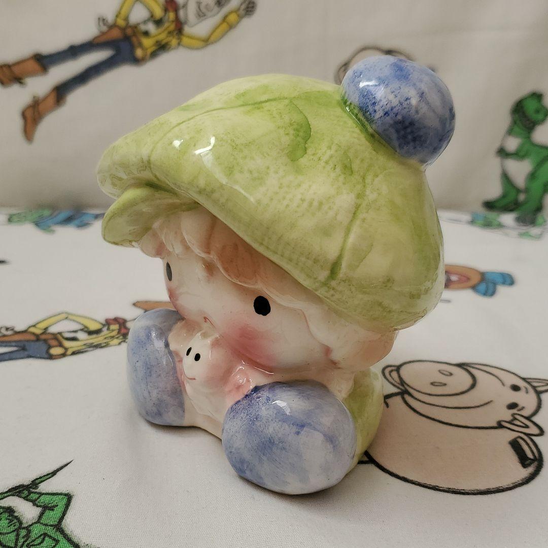 昭和レトロ ファンシー貯金箱 陶器置物