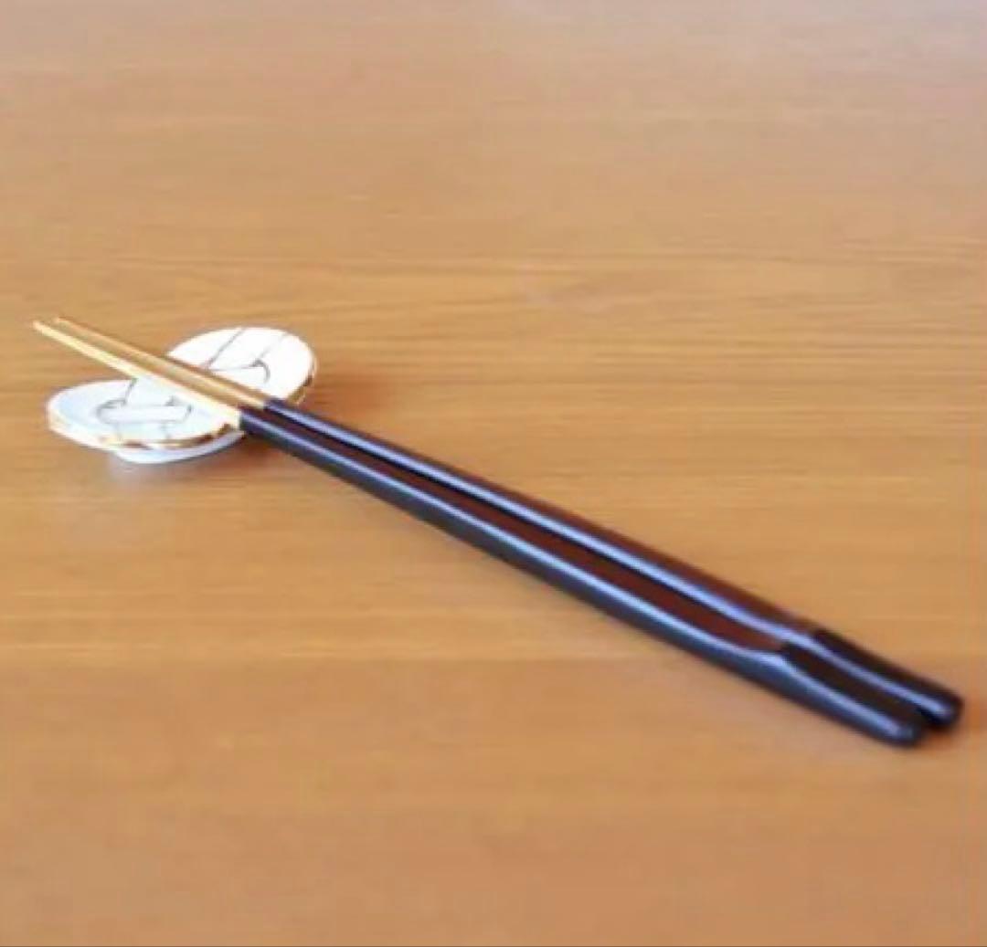 有田焼　箸置き ５個 セット 祝い結び ゴールド