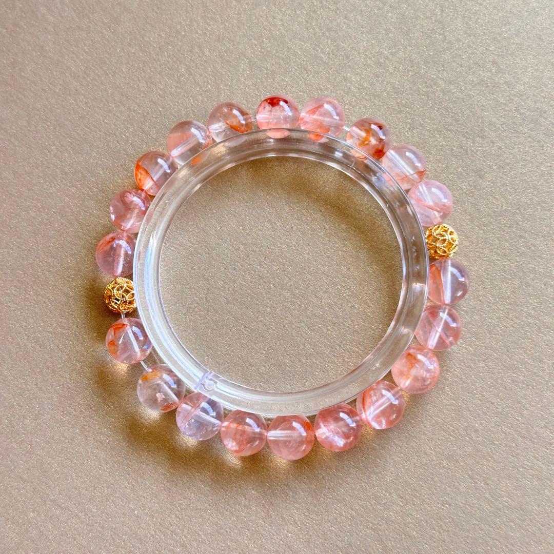 天然石オーロラクォーツ ライモナイトインクォーツ ネックレス＆ブレスレットセット