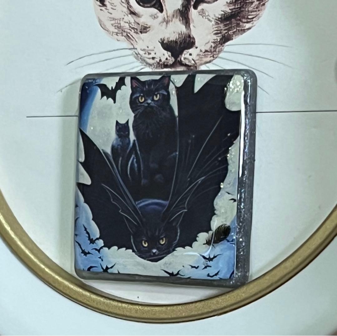 感謝価格(ㅅ´꒳` )コウモリと飛ぶ!!猫ちゃん  レジンヘアゴム
