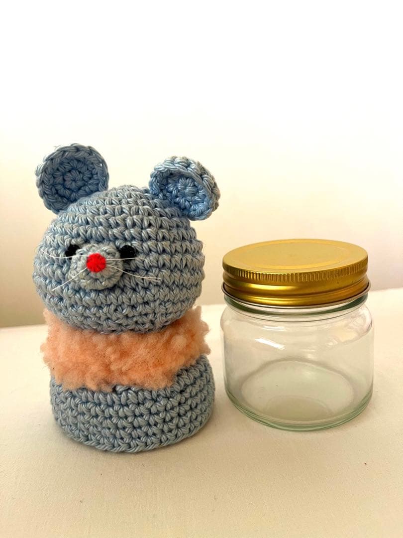 acco ニットジャー　編みぐるみ　ガラス瓶　3点セット