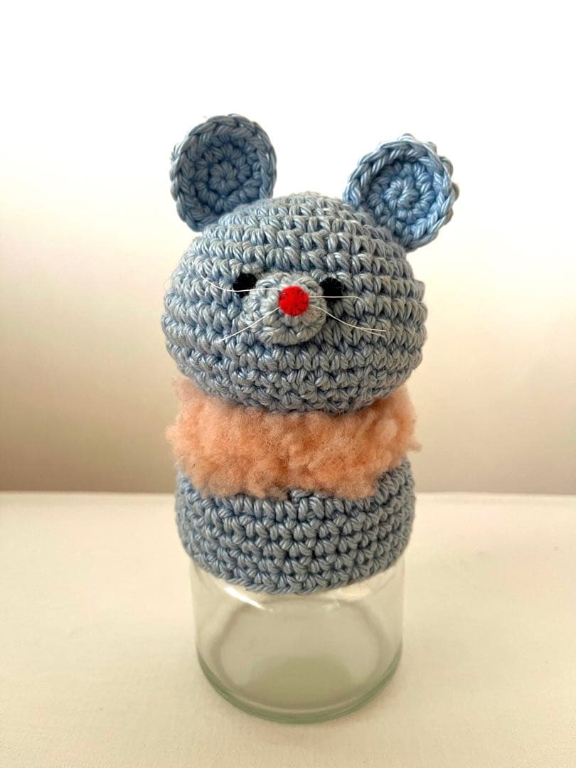 acco ニットジャー　編みぐるみ　ガラス瓶　3点セット