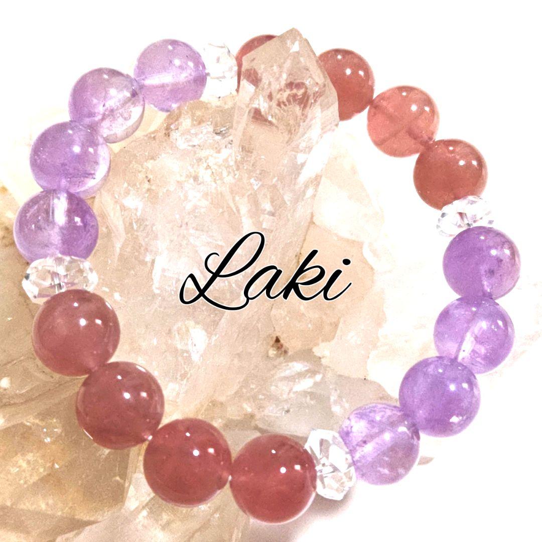 マダガスカル産ディープローズ ラベンダーアメジスト 天然石パワーストーンブレス