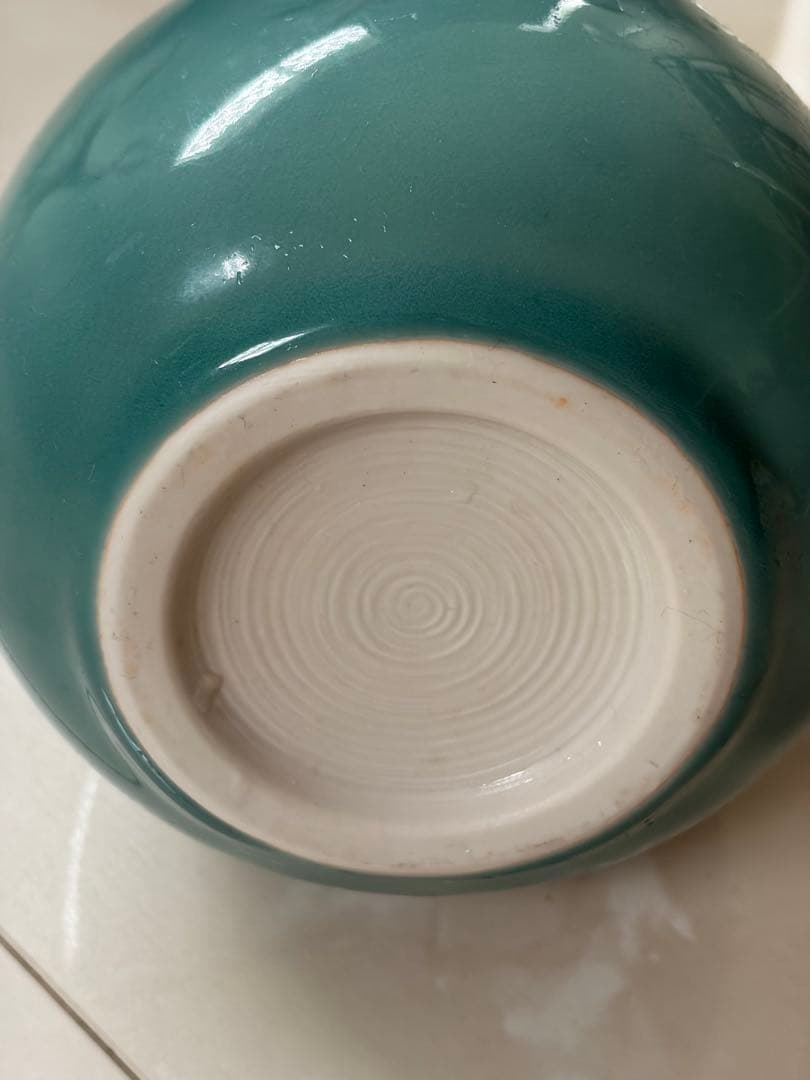 壺　花瓶　鶴と鯉　陶磁器　砧青磁
