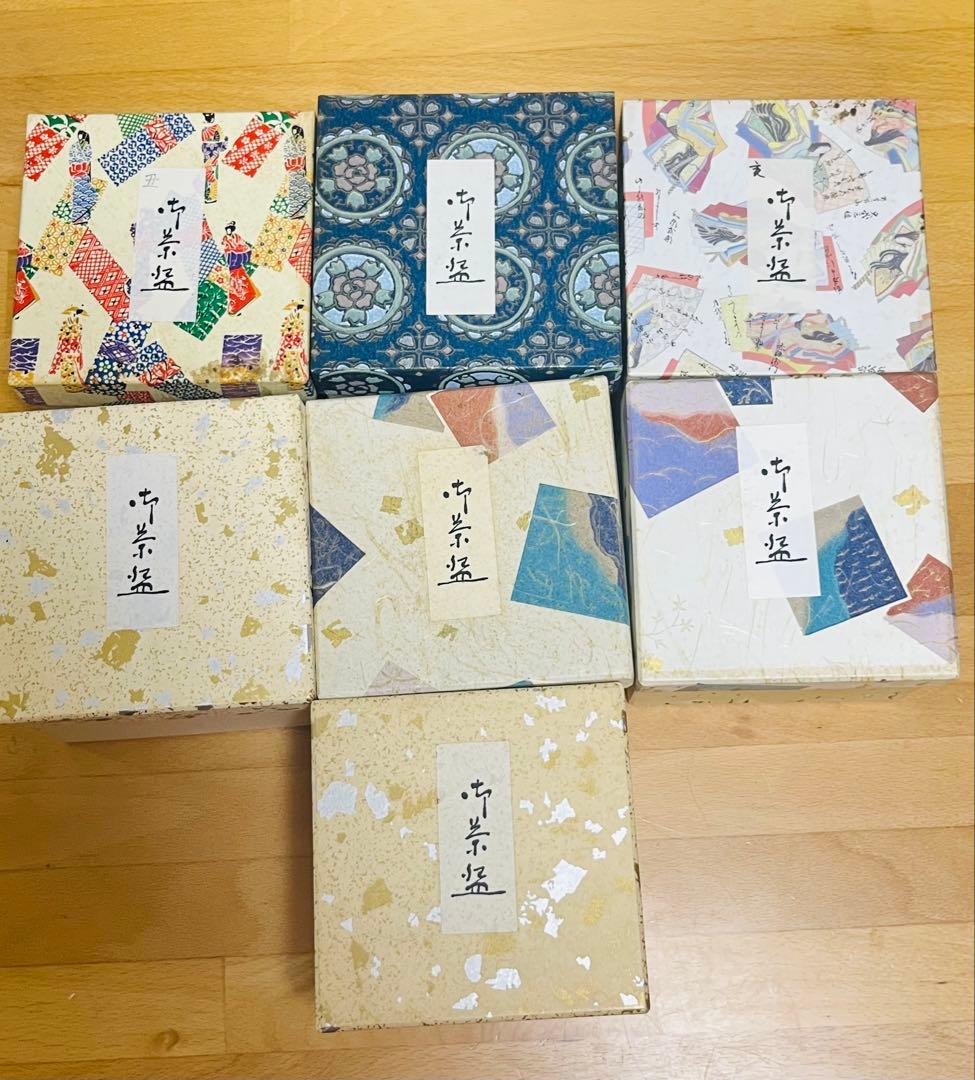 【未使用7客揃い】京焼 干支 暦茶碗 抹茶碗 茶道具 茶器 骨董 茶わん