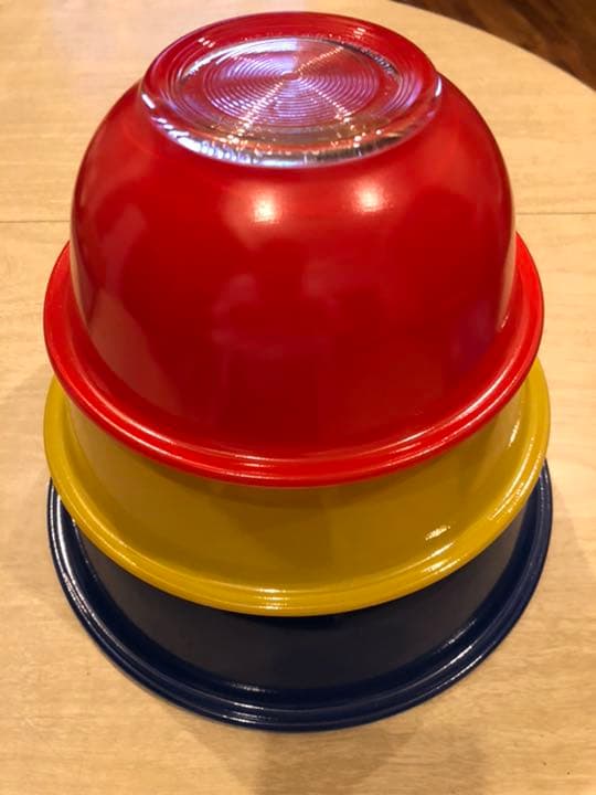 再値下げ　箱付き　オールドパイレックス 3色ボウルセット