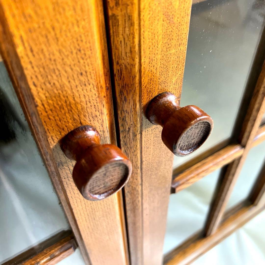 レコードキャビネット・レコードラック 木製ガラス扉・アナログ・ヴィンテージ