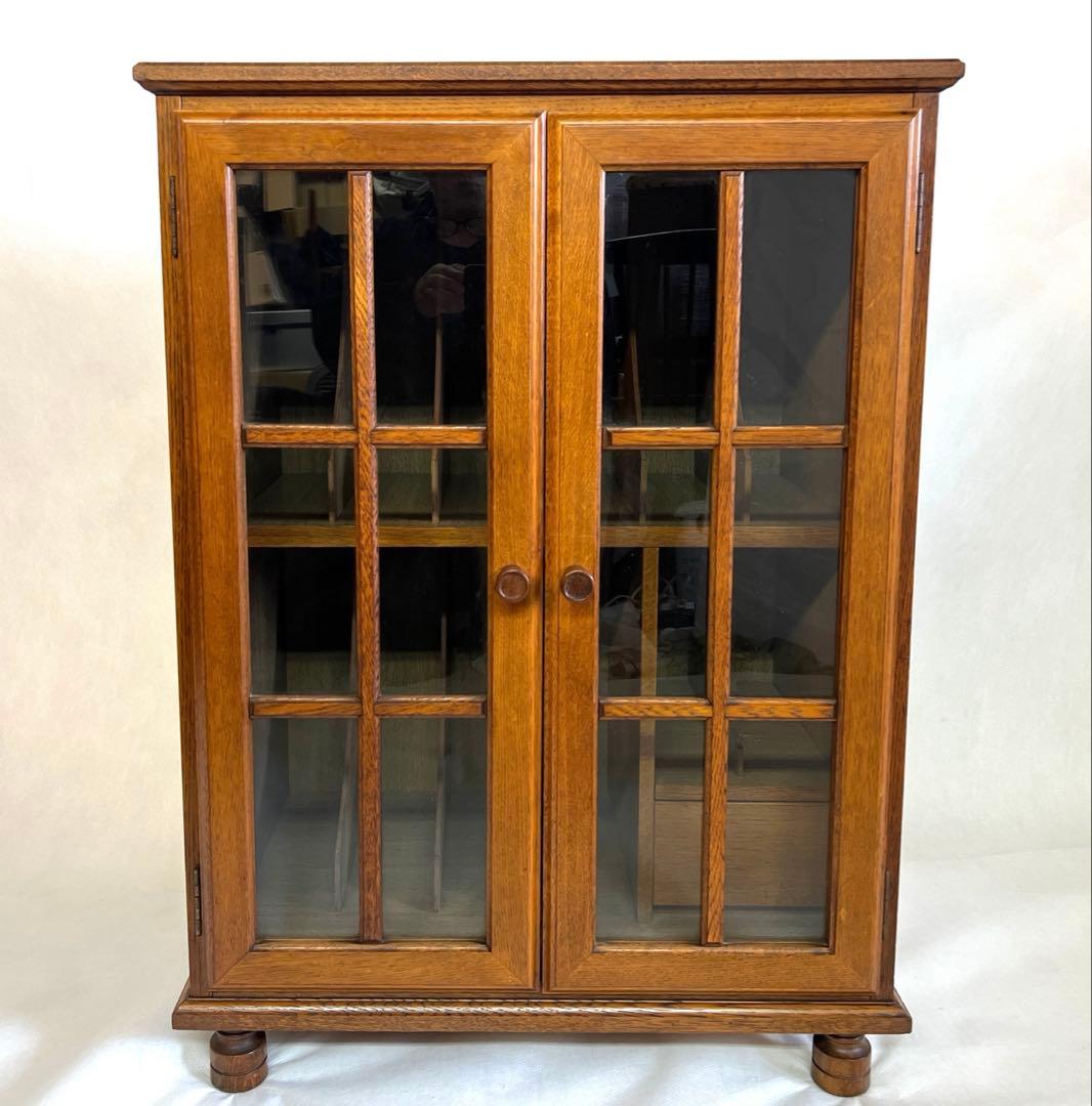 レコードキャビネット・レコードラック 木製ガラス扉・アナログ・ヴィンテージ